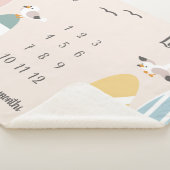 Couverture Sherpa Plage Surfer Twins Milestone Baby Sherpa Blanket (3/4)