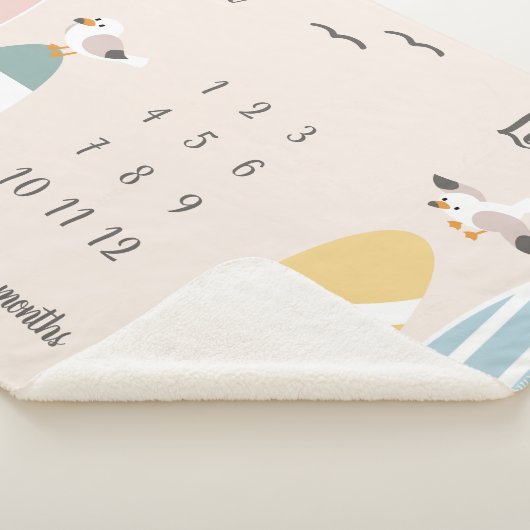 Couverture Sherpa Plage Surfer Twins Milestone Baby Sherpa Blanket (3/4)