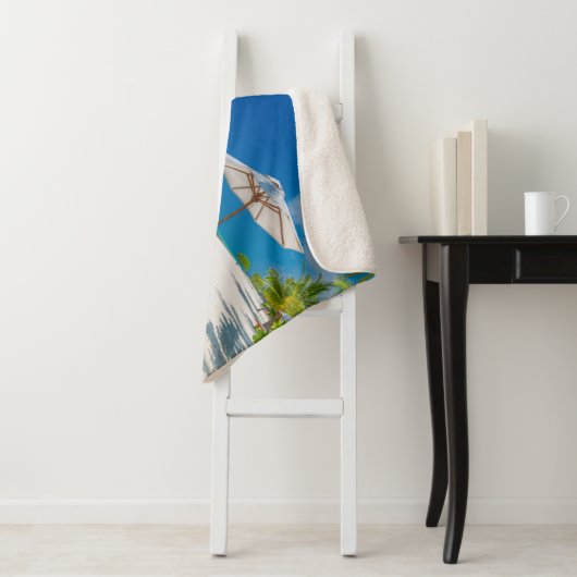 Couverture Sherpa Plages tropicales | Plage de chaises longues Bora  (En situation)