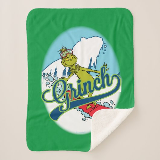 Couverture Sherpa Planche à neige du Grinch (Devant)