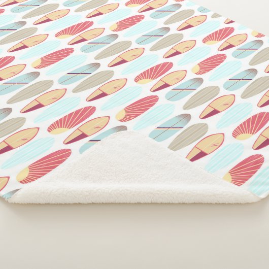 Couverture Sherpa Planche de surf rouge et bleu rétro cool  (3/4)