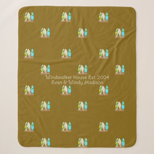 Couverture Sherpa Planches de surf personnalisées (Devant)