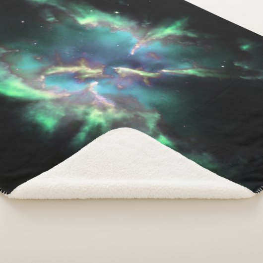 Couverture Sherpa Planétaire Nebula Vert Menthe Pervenche Fleece Bla (3/4)