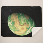 Couverture Sherpa Planète verte et brun doré (Devant (Horizontal))