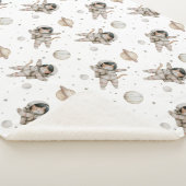Couverture Sherpa Planètes Boho, étoiles et chat spatial (3/4)