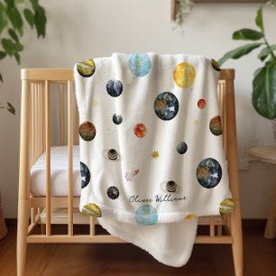 Couverture Sherpa Planètes Système Solaire Bébé Personnalisé