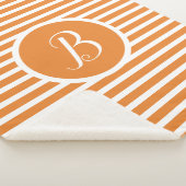 Couverture Sherpa Plaque de jet Monogramme B Rayures Blanches Élégan (3/4)