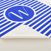 Couverture Sherpa Plaque de jeté à monogramme W rayures blanches élé (3/4)