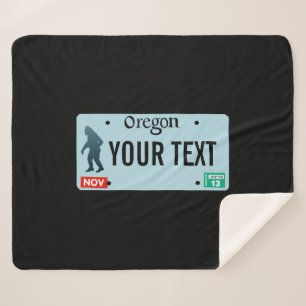 Couverture Sherpa Plaque d'immatriculation Sasquatch de l'Oregon