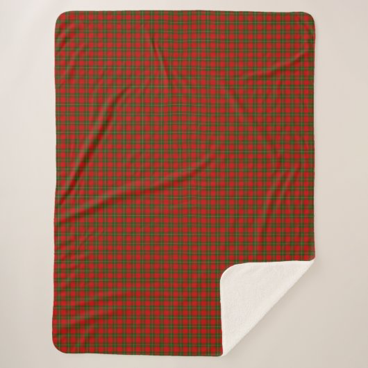 Couverture Sherpa Plaque vert rouge de tartan MacGregor (Devant)