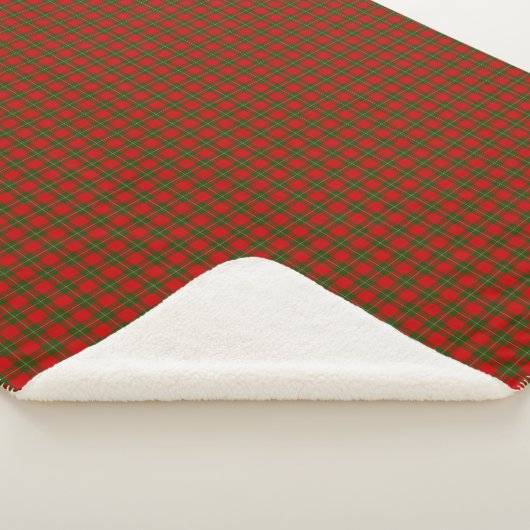 Couverture Sherpa Plaque vert rouge de tartan MacGregor (3/4)