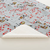 Couverture Sherpa Plateau De Motif De Cartes De Jeu Éparpillées, (3/4)