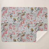 Couverture Sherpa Plateau De Motif De Cartes De Jeu Éparpillées, (Devant (Horizontal))