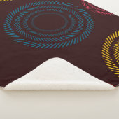 Couverture Sherpa Playful, coloré, tendance, cercles rayés cool (3/4)