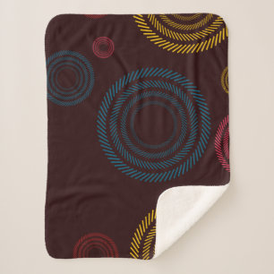 Couverture Sherpa Playful, coloré, tendance, cercles rayés cool