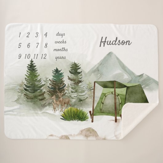 Couverture Sherpa Plein air Camping Aventure Milestone (Devant (Horizontal))