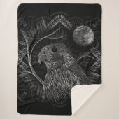 Couverture Sherpa Pleine lune de faucon (Devant)