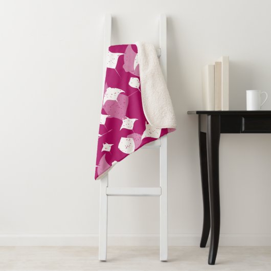 Couverture Sherpa Plongée sous-marine Raspberry rose et blanc (En situation)