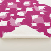Couverture Sherpa Plongée sous-marine Raspberry rose et blanc (3/4)
