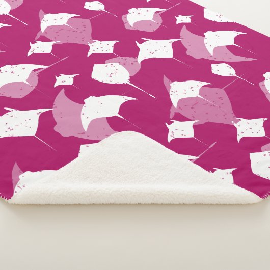 Couverture Sherpa Plongée sous-marine Raspberry rose et blanc (3/4)
