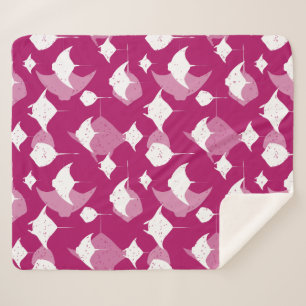 Couverture Sherpa Plongée sous-marine Raspberry rose et blanc