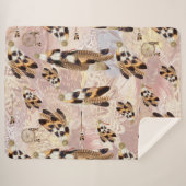 Couverture Sherpa Plumes de Pélican Brun ou de Faucon (Devant (Horizontal))