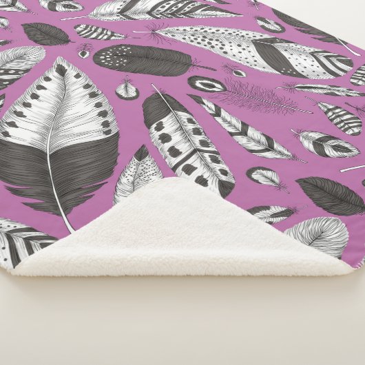 Couverture Sherpa Plumes motif (3/4)