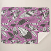 Couverture Sherpa Plumes motif (Devant (Horizontal))