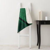 Couverture Sherpa Plumes Vertes, Belle Texture Motif. (En situation)
