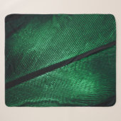 Couverture Sherpa Plumes Vertes, Belle Texture Motif. (Devant (Horizontal))