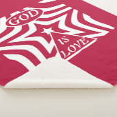 Couverture Sherpa Plush God Is Love Star Red & White - Christian Ho (3/4)