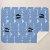 Couverture Sherpa Podiatriste Pieds Motif bleu (Devant (Horizontal))