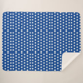Couverture Sherpa Point Polka blanc sur Arrière - plan bleu (Devant (Horizontal))