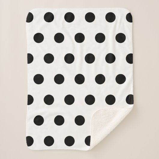 Couverture Sherpa Point Polka noir et blanc (Devant)