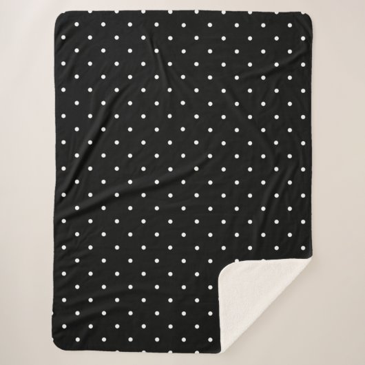 Couverture Sherpa Point Polka noir et blanc (Devant)