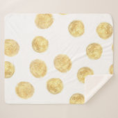 Couverture Sherpa Pointe Polka Dorée Tirée (Devant (Horizontal))