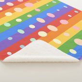 COUVERTURE SHERPA POINTS ARC-EN-CIEL RAYÉS (3/4)