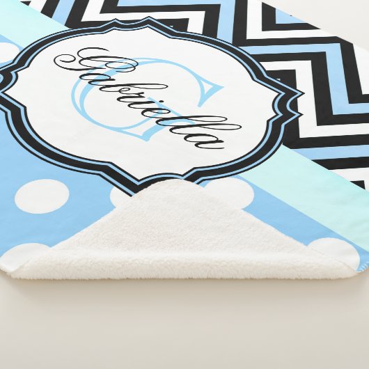 Couverture Sherpa Points Bleus mignons et bandes (3/4)