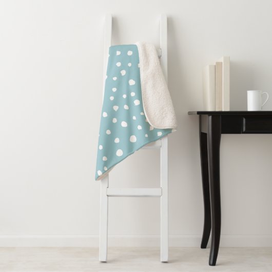 Couverture Sherpa Points Dalmatiens Bleus, Points Dalmatiens, Impres (En situation)