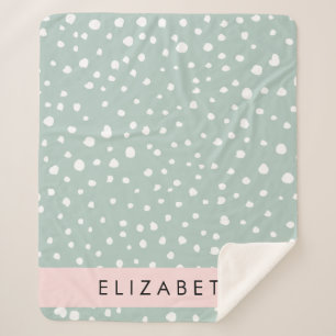 Couverture Sherpa Points Dalmatiens verts, Spots, Votre Nom