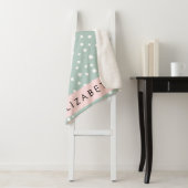 Couverture Sherpa Points Dalmatiens verts, Spots, Votre Nom (En situation)