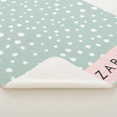 Couverture Sherpa Points Dalmatiens verts, Spots, Votre Nom (3/4)
