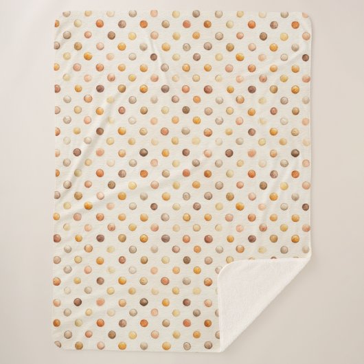 Couverture Sherpa Points de Latte Citrouille Pêche (Devant)