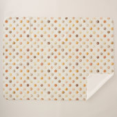 Couverture Sherpa Points de Latte Citrouille Pêche (Devant (Horizontal))