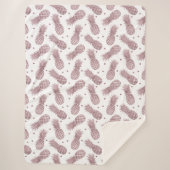 Couverture Sherpa Points d'or rose Ananas (Devant)