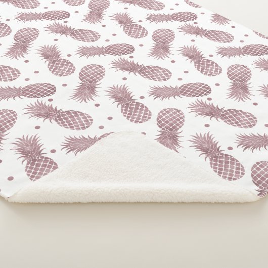 Couverture Sherpa Points d'or rose Ananas (3/4)