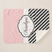 Couverture Sherpa Points mignons et bandes (Devant (Horizontal))