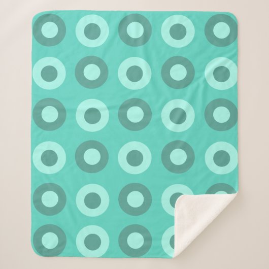 Couverture Sherpa Points MiSiècle Rétro Turquoise (Devant)