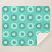 Couverture Sherpa Points MiSiècle Rétro Turquoise (Devant (Horizontal))