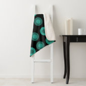 Couverture Sherpa Points MiSiècle Rétro Turquoise noir (En situation)